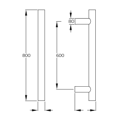 Hafele Steven Çekme Kol Paslanmaz Çelik Ø30x800mm
