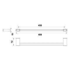Hafele Havluluk Plato Duvara Monte 450mm  Parlak Krom Renk