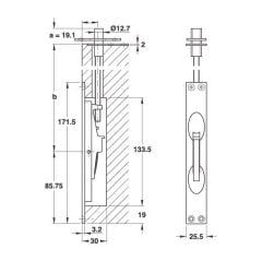 Hafele Sürgü Çubuğu Ham 1220mm