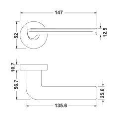 Hafele Kapı Kolu Seti Lyon Oda Mat Siyah