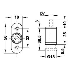 Hafele Symo Basmalı Kilit, Nikel Kaplama