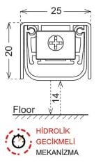 Kapı Altı Giyotin 830mm 120 Dk Yangın Dayanımlı Hidrolik Geciktirme
