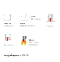Kapı Altı Giyotin 830mm 120 Dk Yangın Dayanımlı Hidrolik Geciktirme