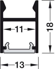 Hafele Profil 2103 Alüminyum Siyah 3 Metre