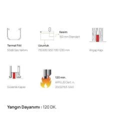 Kapı Altı Giyotin 1230mm 120 Dk Yangın Dayanımlı Hidrolik Geciktirme