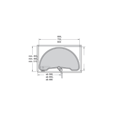 Hafele Jet 180 Köşe Kiler Seti Beyaz Çap 75cm