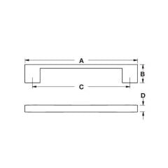Hafele HAN II Kulp mat siyah 128mm