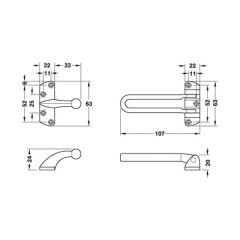 Hafele Sdg01 Kapı Güvenlik Mandalı, Parlak Krom Renk