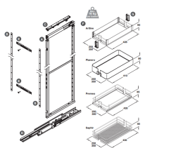 Tal Larder Boy Kiler Mekanizması 30cm 1250-1450mm Saphir Sepet Krom