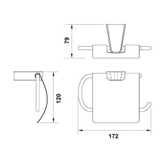 Hafele Tuvalet Kağıtlığı Norm Kapaklı Duvara Monte Parlak Krom Renk