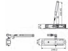 Kapı Kapatıcı Dirsek Kollu EN 2-5 Gümüş
