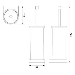 Hafele Tuvalet Fırçalığı Semple Yerden Parlak Krom Renk