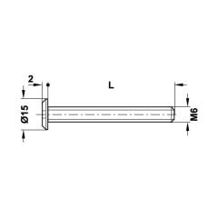 Hafele Yassı Başlı Vida M6x100mm, Nikel Kaplama (100 Adet)