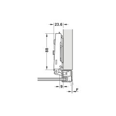 Hafele Metalla 310 A/SM 110°, Tam Bini Montajı Frenli Gizli Menteşe