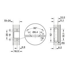 Hafele Metalla 310 A/SM 110°, Tam Bini Montajı Frenli Gizli Menteşe