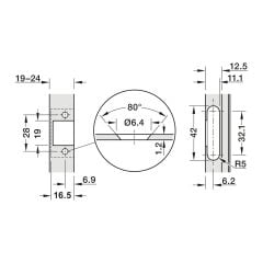 Hafele Metalla 310 A/SM 110°, Tam Bini Montajı Frensiz Gizli Menteşe