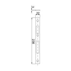 Hafele Gömme Kilit Karşılığı 22x205mm Antik Bronz Renk