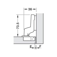Hafele METALLA 110 SM, İçerlek Gizli Menteşe