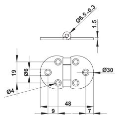 Hafele Delmar Düşer Kapak Menteşesi, Mat Pirinç Renk