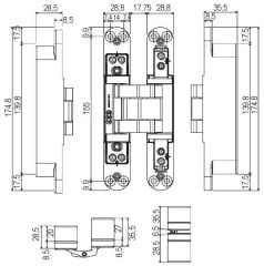 AGB Gizli Kapı Menteşesi 5.0 Eclipse Siyah Mat