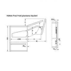 Hafele F.Fold Makas Gövdesi 96-101Cm/8,6-17,3Kg