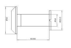 Yangın Kapı Dürbünü 90 dk 60-80 mm Pirinç Parlak