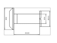 Yangın Kapı Dürbünü 90 dk 40-60 mm Pirinç Parlak