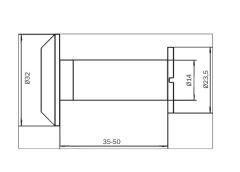 Yangın Kapı Dürbünü 90 dk 35-50 mm Pirinç Parlak