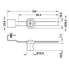 Hafele Econo Cam Kapak Kilidi, Krom Renk