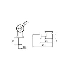 Hafele Raf Pimi, Cam, Vantuzlu, Nikel, 5Mm (100 Adet)