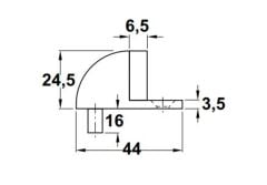 Hafele Stoper Zemine Yapıştırılarak Montaj 44x25mm Parlak Altın