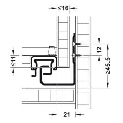 Hafele Mx Um A30 Gizli Ray Tam Aç. Yvş Snk 400