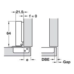 Hafele Concealed Hinge Metalla SM Kombi 110°