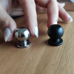 Hafele Düğme Kulp Pearl Jr. 18mm Mat Siyah
