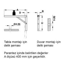 Hafele Katlan.Konsol Çel.Galv.      400Mm