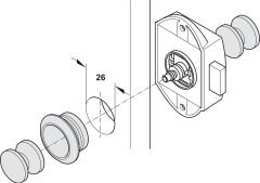 Hafele Basmalı İspanyolet Kilit 25mm, Nikel Renk
