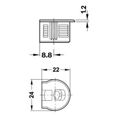 Hafele Rafix20 Gövde 16mm Beyaz (100 Adet)
