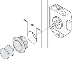 Hafele Basmalı Sürgü Kilit 25mm, Kahve Renk