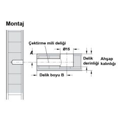 Hafele Minifix Faturasız Gövde 15/18mm Nikel Renk (100 Adet)