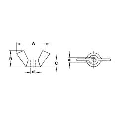 Hafele Kelebek Somun Galvaniz M6/4Mm (100 Adet)