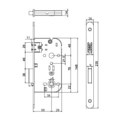 Hafele Çarpma Kapı Kilidi (Makaralı Kilit) Banyo Tipi (WC) 20mm Parlak Pirinç Renk