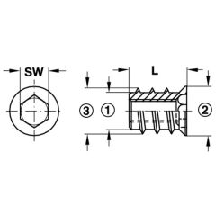 Hafele Dübel Zamak Galvaniz Havşa Başlı M6X16Mm (85 adet)