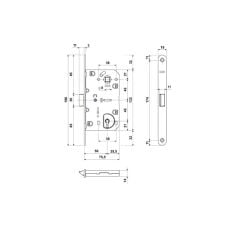 Hafele Dilden Kilit Oda Tipi (CB) 50/18mm Siyah Renk