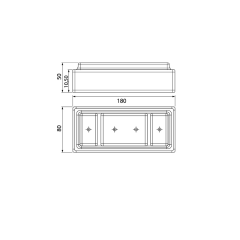 Hafele Travis Köşeli Mobilya Ayağı 80x50mm, Parlak Krom Renk
