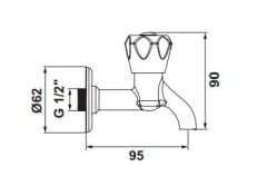 Hafele Kısa Musluk 1/2'' Parlak Krom