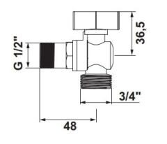 Hafele Mini Çamaşır Makinesi Musluğu, 1/2''-3/4'' Mat Krom