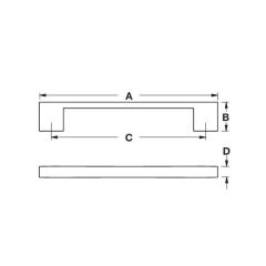 Hafele HAN II Kulp mat siyah 128mm
