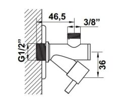 Hafele Filtreli Ara Musluk 1/2''-3/8'' Parlak Krom