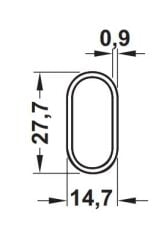 Hafele Alüminyum Askı Mat Siyah 30x15x0,9mm/1,5m
