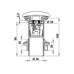 Hafele Banyo Lavabosu Süzgeçi Pop Up 1-1/4 Beyaz